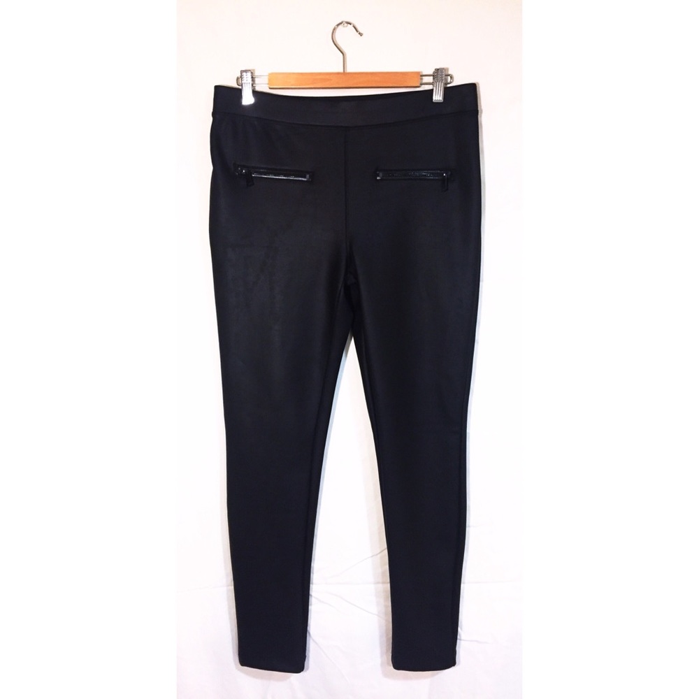 Express shiny black spandex pants Large
